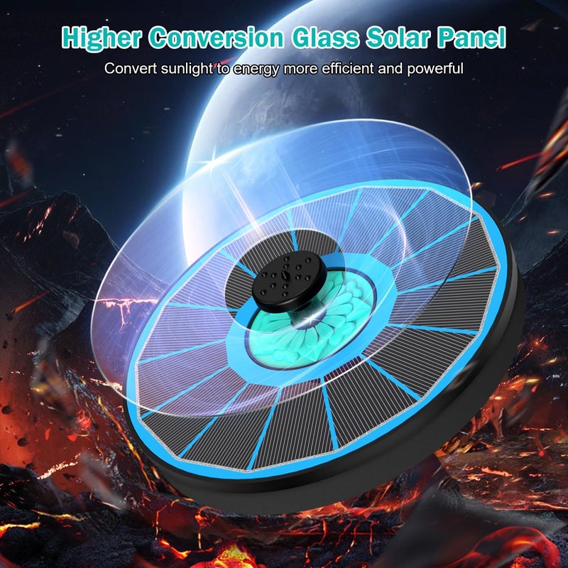 GAIZERL Solar Fountain Cyan Flower, Upgrade 3.5W Solar Bird Bath Fountains, Solar Powered Water Fountain with 7 Nozzles, 4 Fixed Pipes for Hummingbirds, Bird Bath, Garden, Pool, and Pond - Image 4